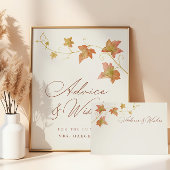 Fall Leaves Bridal Shower Advice Card Briefkaart