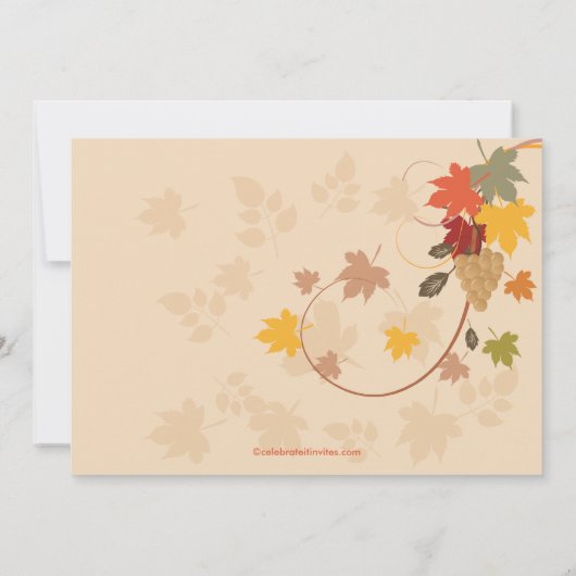 Fall Leaves Bridal Shower Invitation herfst Kaart (Achterkant)