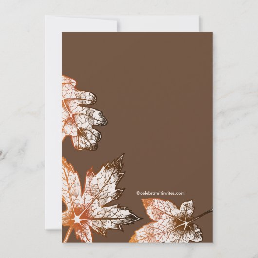 Fall Leaves Bridal Shower Invitation herfst Kaart (Achterkant)