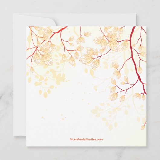 Fall Leaves Bridal Shower-uitnodiging Kaart (Achterkant)