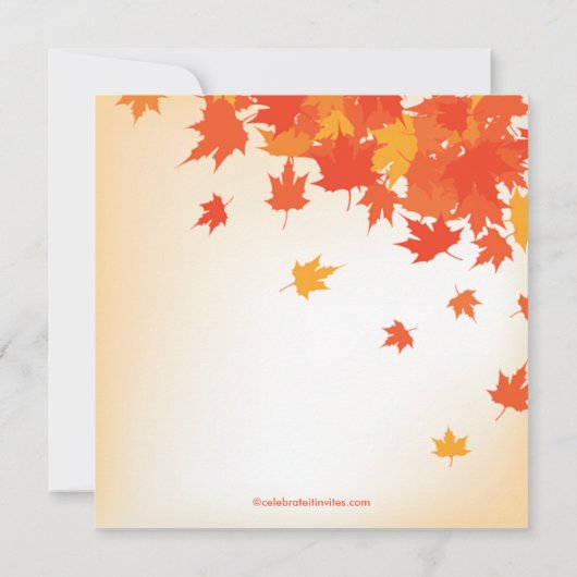 Fall Leaves Bridal Shower-uitnodiging Kaart (Achterkant)