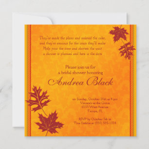 Fall Leaves Bridal Shower-uitnodiging Kaart