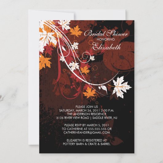 Fall Leaves Bridal Shower - Uitnodiging najaar (Voorkant)