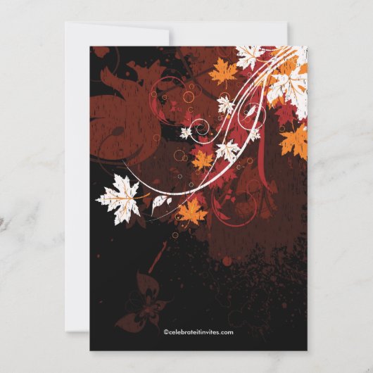 Fall Leaves Bridal Shower - Uitnodiging najaar (Achterkant)