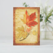Fall Leaves Bruiloft Antwoord Kaart (RSVP-kaart) V (Staand voorkant)