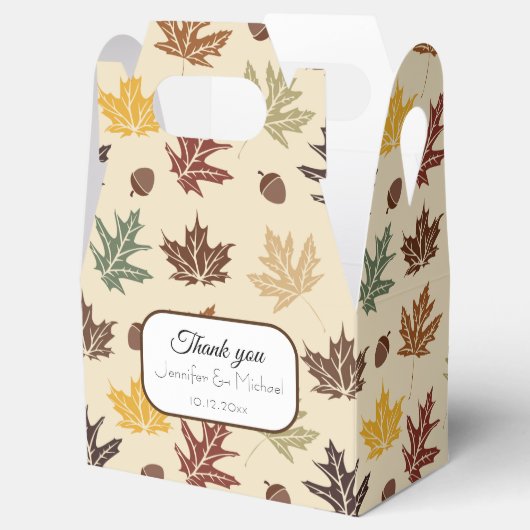 Fall Leaves Bruiloft Dank uw aangepaste tekst Bedankdoosjes (Geopend)
