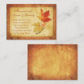 Fall Leaves Bruiloft Receptie Kaart (Voorkant / Achterkant)