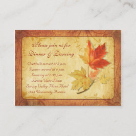 Fall Leaves Bruiloft Receptie Kaart