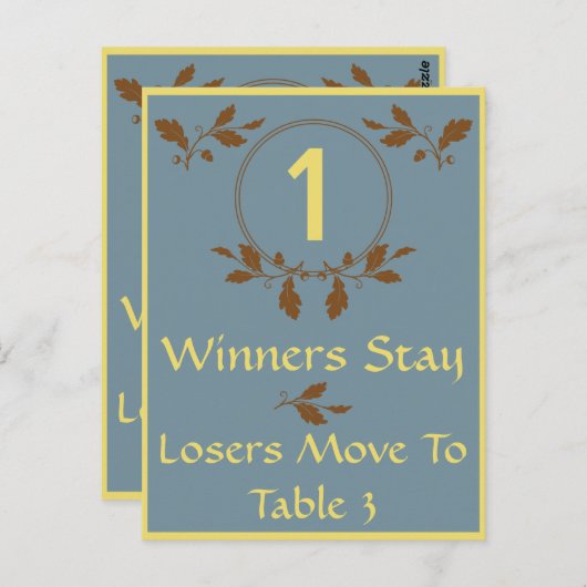 Fall Leaves Bunco Table Card #1 Briefkaart (Voorkant / Achterkant)