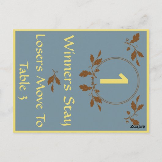 Fall Leaves Bunco Table Card #1 Briefkaart (Achterkant)