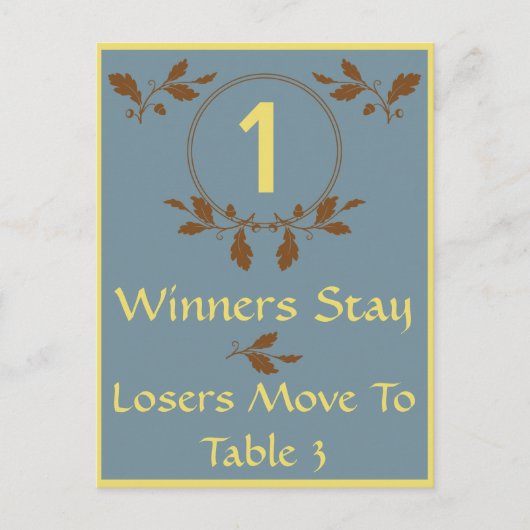 Fall Leaves Bunco Table Card #1 Briefkaart (Voorkant)