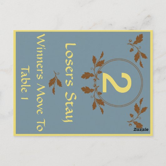 Fall Leaves Bunco Table Card #2 Briefkaart (Achterkant)