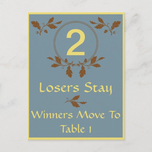 Fall Leaves Bunco Table Card #2 Briefkaart (Voorkant)