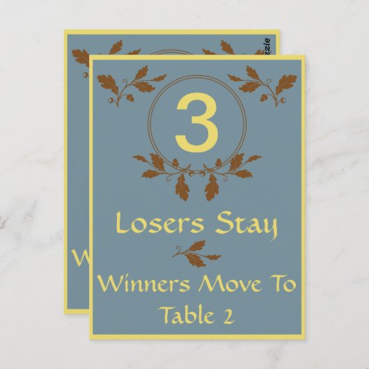 Fall Leaves Bunco Table Card #3 Briefkaart (Voorkant / Achterkant)