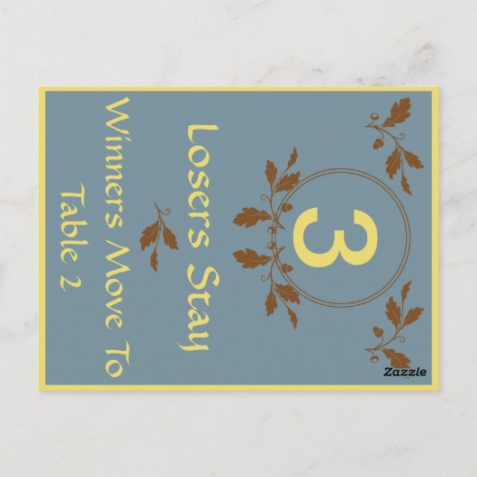 Fall Leaves Bunco Table Card #3 Briefkaart (Achterkant)