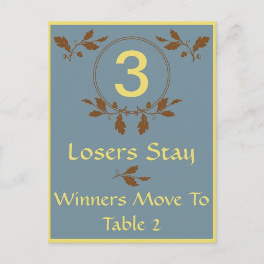 Fall Leaves Bunco Table Card #3 Briefkaart (Voorkant)