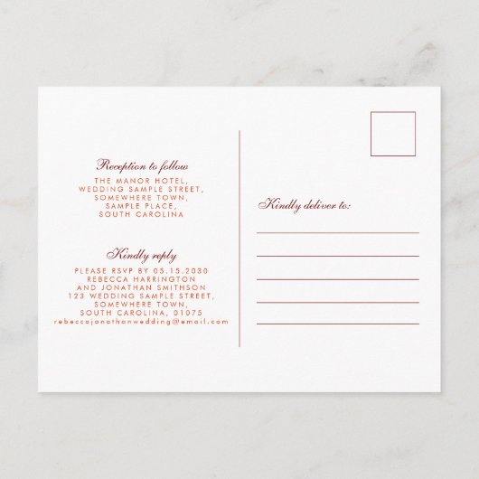 Fall Leaves Burnt Oranje Weddenschap Briefkaart (Achterkant)