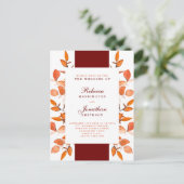 Fall Leaves Burnt Oranje Weddenschap Briefkaart (Staand voorkant)