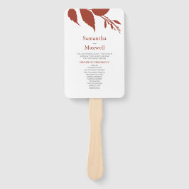 Fall Leaves Burnt Sinaasappel Wedding Hand Fan Handwaaier