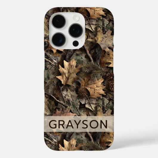 Fall Leaves Camouflage Personalized Case-Mate iPhone Case (Achterkant)