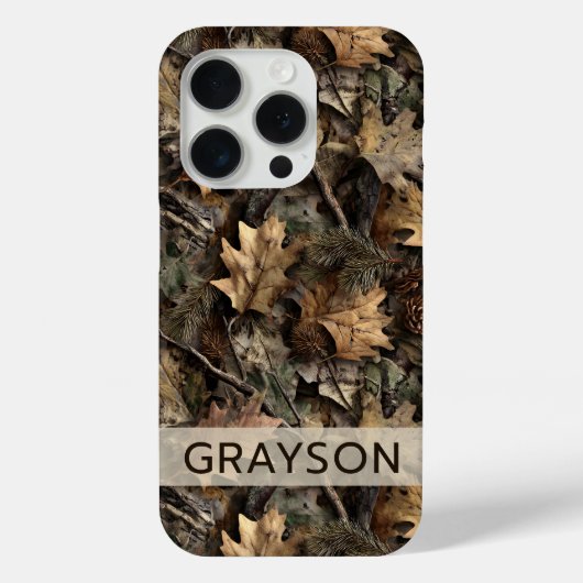 Fall Leaves Camouflage Personalized Case-Mate iPhone Case (Achterkant)