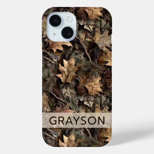 Fall Leaves Camouflage Personalized Case-Mate iPhone Case (Achterkant)