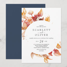 Fall Leaves | Casual huwelijk met witte en Bourgog Kaart