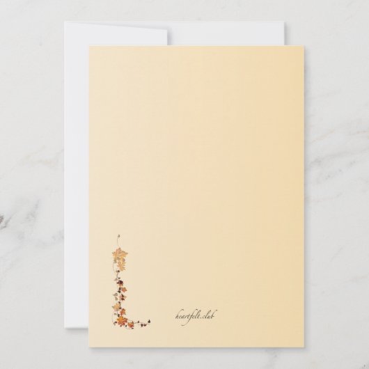 Fall Leaves Corner Invitation Kaart (Achterkant)