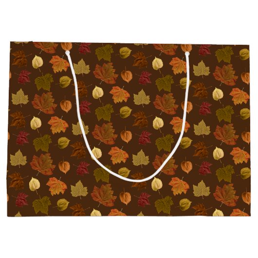 Fall Leaves, Custom Color Groot Cadeauzakje (Achterkant)