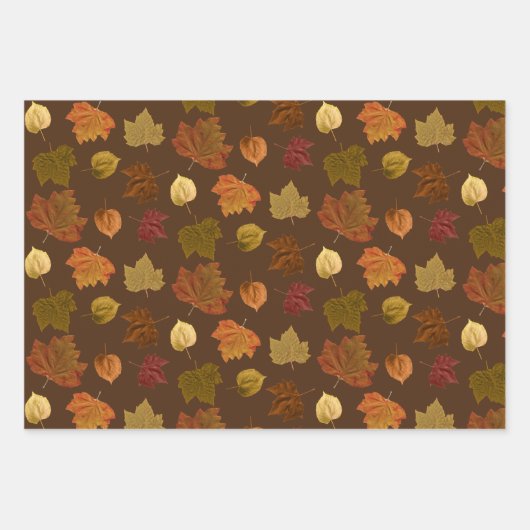 Fall Leaves, Custom Color Inpakpapier Vel (Voorkant)