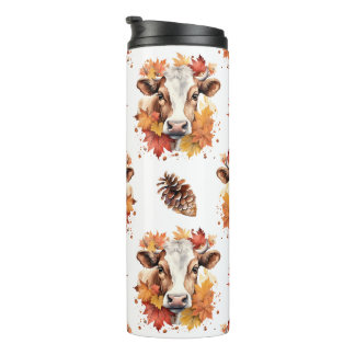 Fall Leaves Dairy Koe Thermosbeker