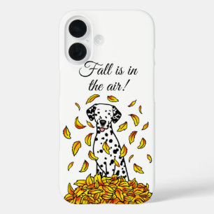 Fall Leaves Dalmatian (zwart 1) Dog Pplay Cute iPhone 16 Hoesje