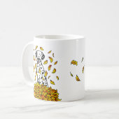 Fall Leaves Dalmatian (zwart 1) Dog Pplay Cute Koffiemok (Voorkant links)