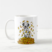 Fall Leaves Dalmatian (zwart 1) Dog Pplay Cute Koffiemok (Links)