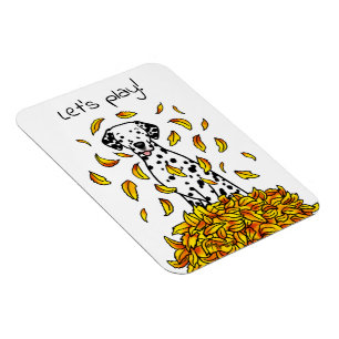 Fall Leaves Dalmatian (zwart 1) Dog Pplay Cute Magneet