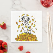 Fall Leaves Dalmatian (zwart 1) Dog Pplay Cute Servet (Insitu)