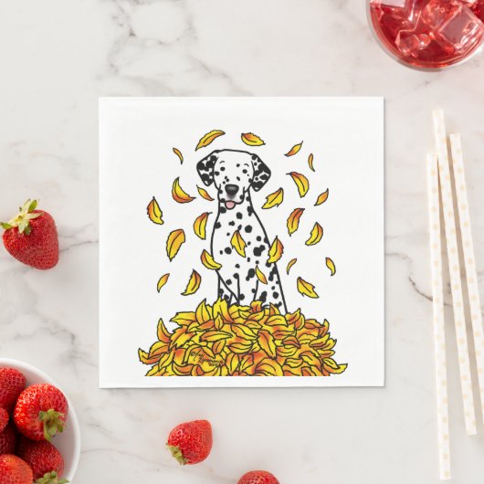 Fall Leaves Dalmatian (zwart 1) Dog Pplay Cute Servet (Insitu)