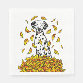 Fall Leaves Dalmatian (zwart 1) Dog Pplay Cute Servet (Voorkant)