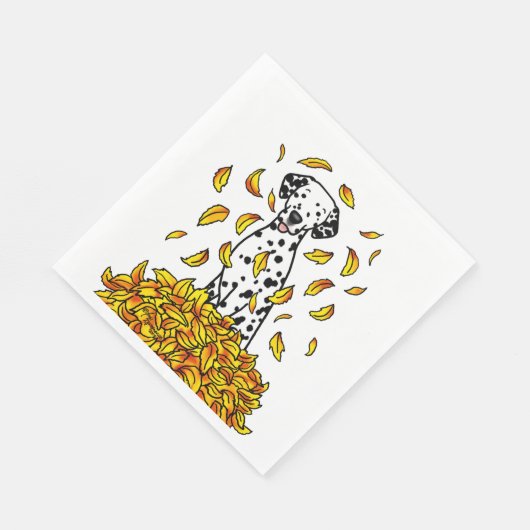 Fall Leaves Dalmatian (zwart 1) Dog Pplay Cute Servet (Hoek)