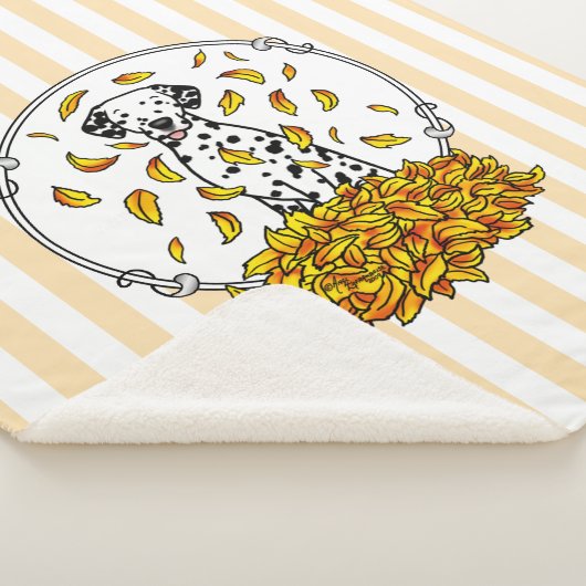 Fall Leaves Dalmatian (zwart 1) Dog Pplay Cute Sherpa Deken (3/4)
