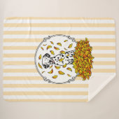 Fall Leaves Dalmatian (zwart 1) Dog Pplay Cute Sherpa Deken (Voorkant (horizontaal))