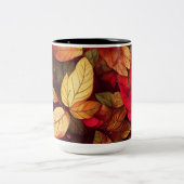Fall Leaves Design Tweekleurige Koffiemok (Center)