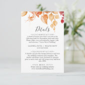 Fall Leaves | Details van het witte en het Bourgog Informatiekaartje (Staand voorkant)