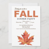Fall Leaves Dinner Party Invitation Kaart (Voorkant)