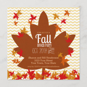 Fall Leaves Dinner Party Kaart