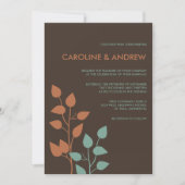 Fall Leaves Double Boughs Wedding Invitations Kaart (Voorkant)