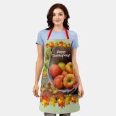 Fall Leaves en Apples, Happy Thanksgiving Schort (Gedragen)