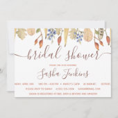 Fall Leaves en Berries Bridal Shower Invitation Kaart (Voorkant)