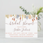 Fall Leaves en Berries Bridal Shower Invitation Kaart (Staand voorkant)