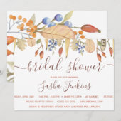 Fall Leaves en Berries Bridal Shower Invitation Kaart (Voorkant / Achterkant)